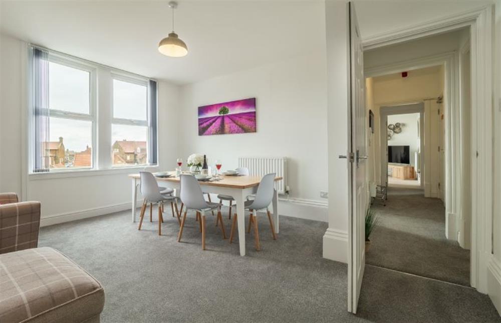 First floor: Spacious dining room  at Blue Skies Apartment, Hunstanton