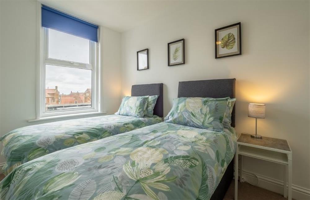 First floor: Twin bedroom at Blue Skies Apartment, Hunstanton