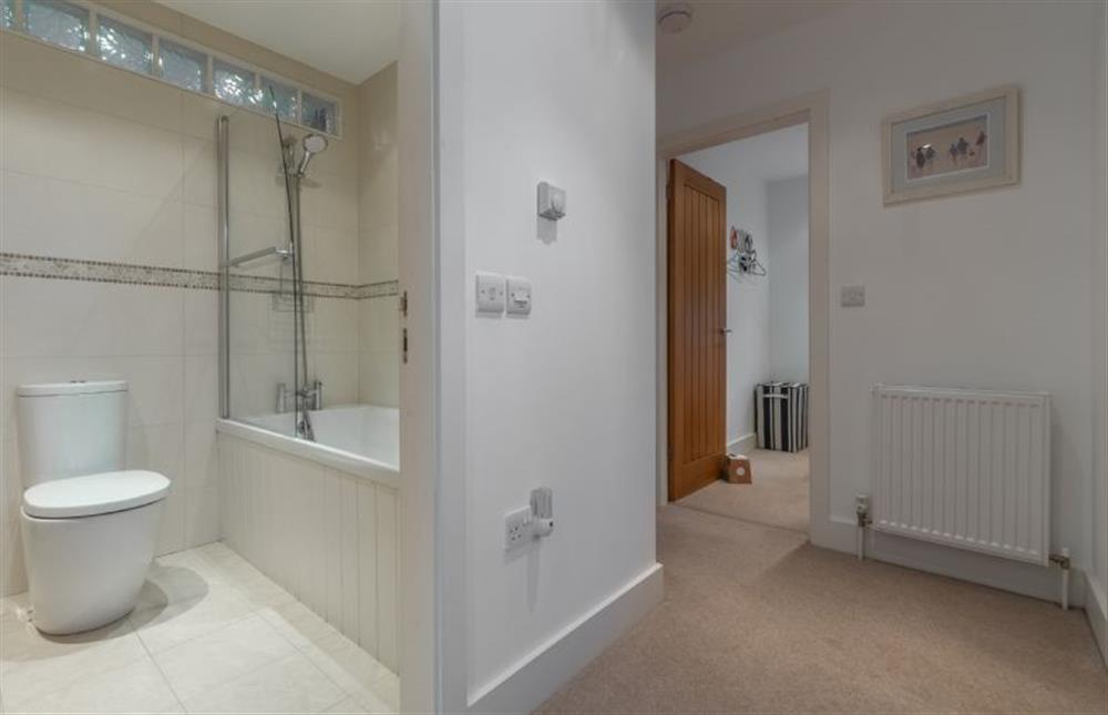 First floor: Bathroom with shower over (photo 2) at Blue Skies, Old Hunstanton
