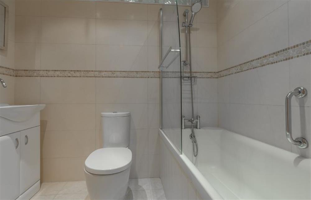 First floor: Bathroom with shower over at Blue Skies, Old Hunstanton