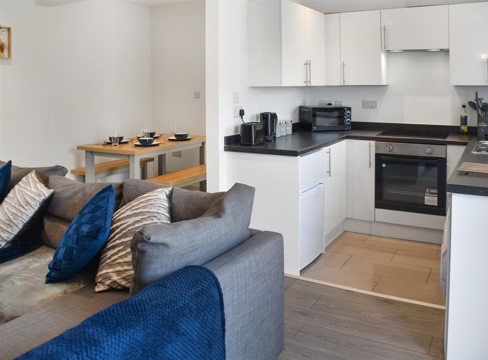 Open plan living space at Bluebell Bungalow in Little Dunham, near Kings Lynn, Norfolk