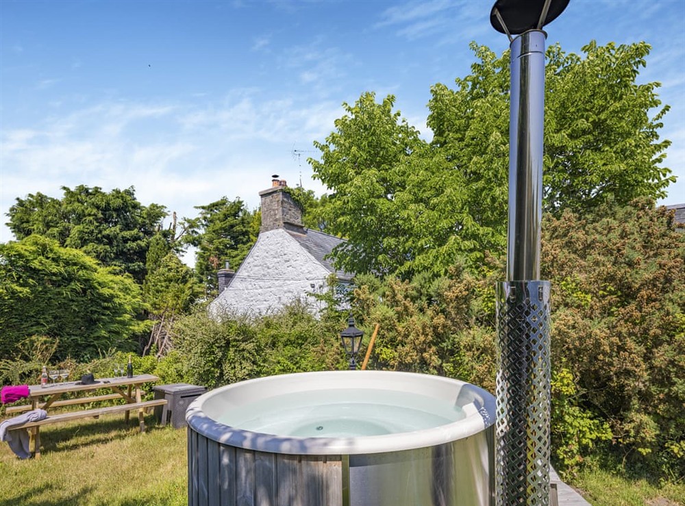 Cottages hot tub at Bluebell Cottage in Betws Yn Rhos, Clwyd