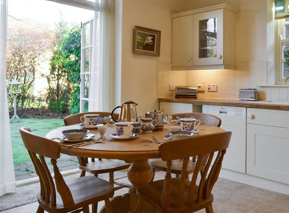Informal dining area within kitchen at Bluebell Cottage in Grasmere, near Ambleside, Cumbria