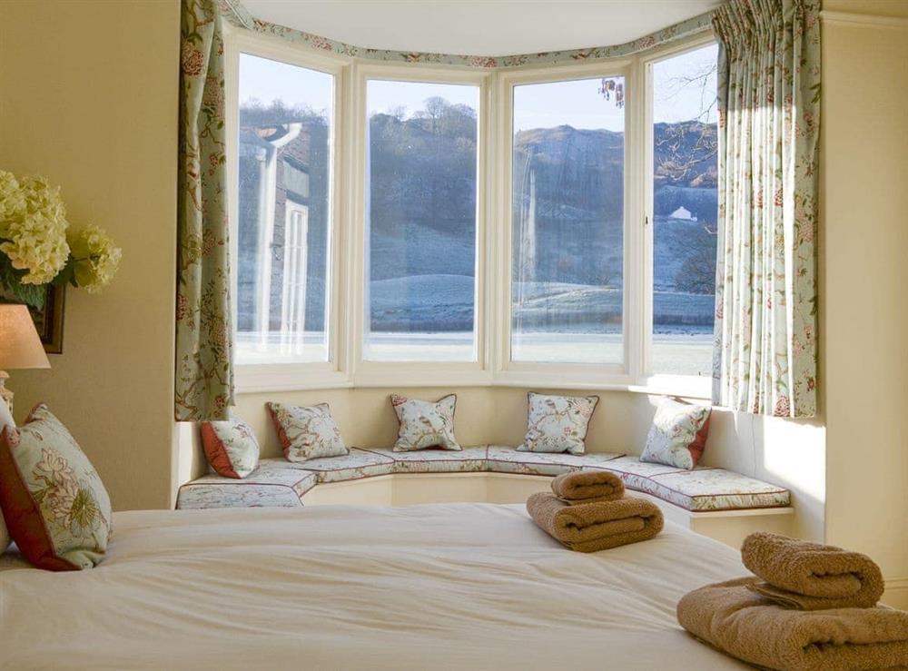 Window seat within double bedroom at Bluebell Cottage in Grasmere, near Ambleside, Cumbria