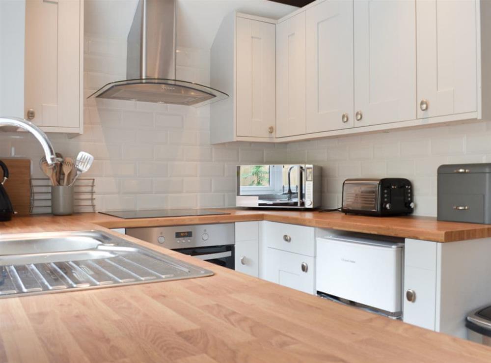 Wonderful well-equipped kitchen at Bluebell Cottage in Over Stowey, near Taunton, Somerset