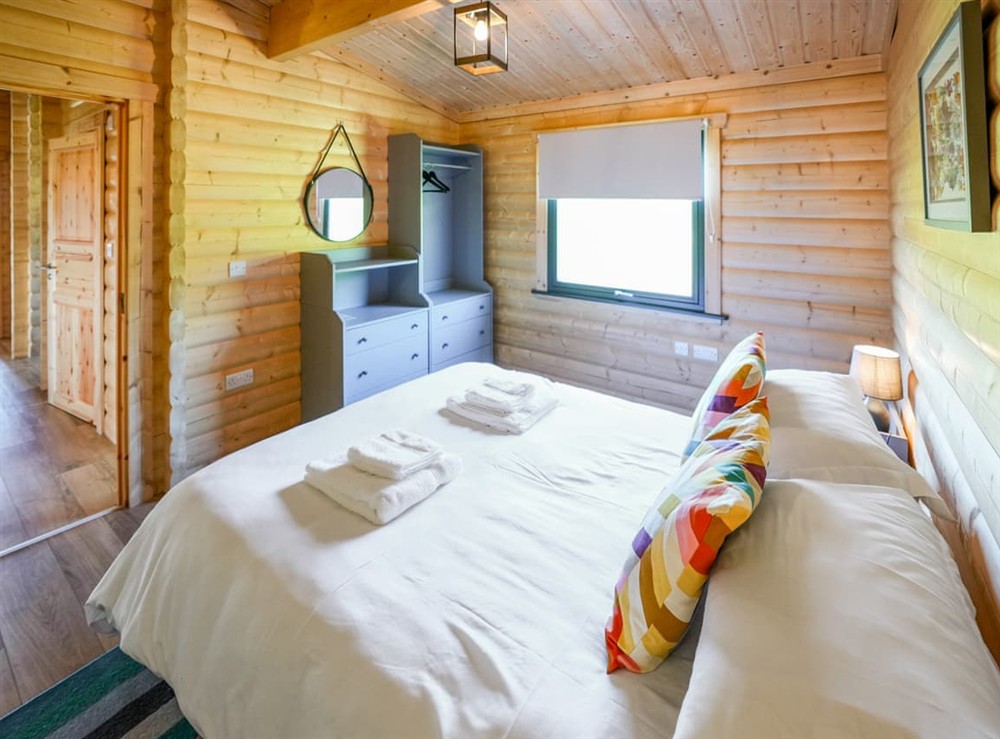 Double bedroom at Bluebell Lodge in Hittisleigh, Devon