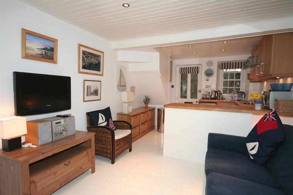 Living/Dining/Kitchen area at Blueboat Cottage in 23 Island Street, Salcombe