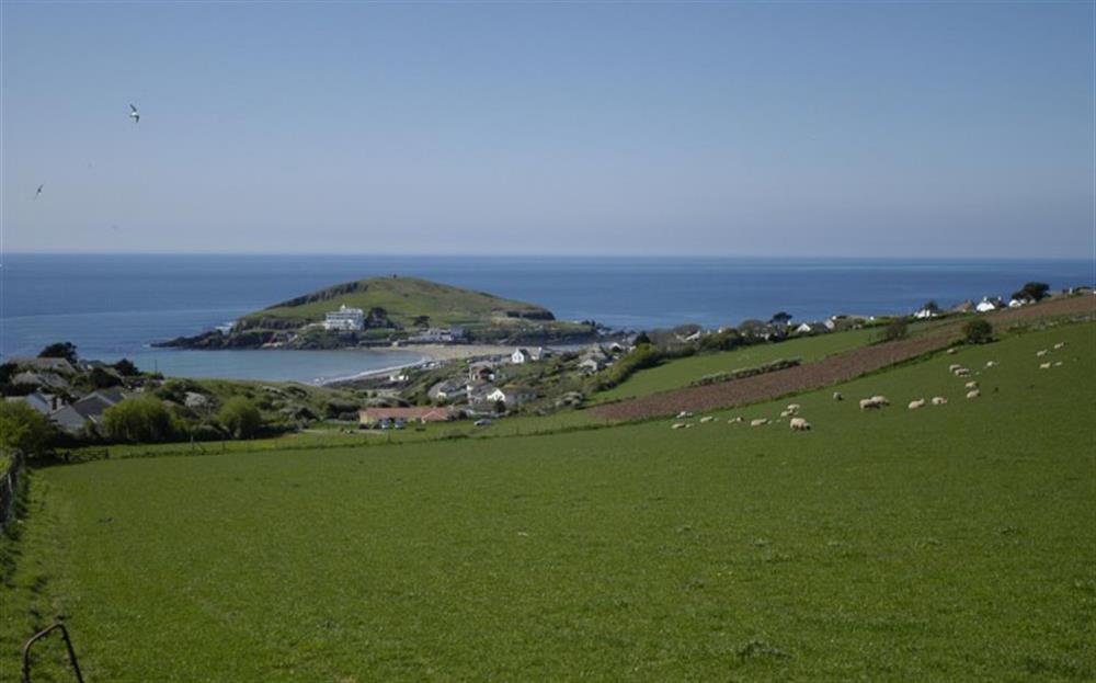 Nearby Burgh Island, with the iconic 1920's Burgh Island Hotel
