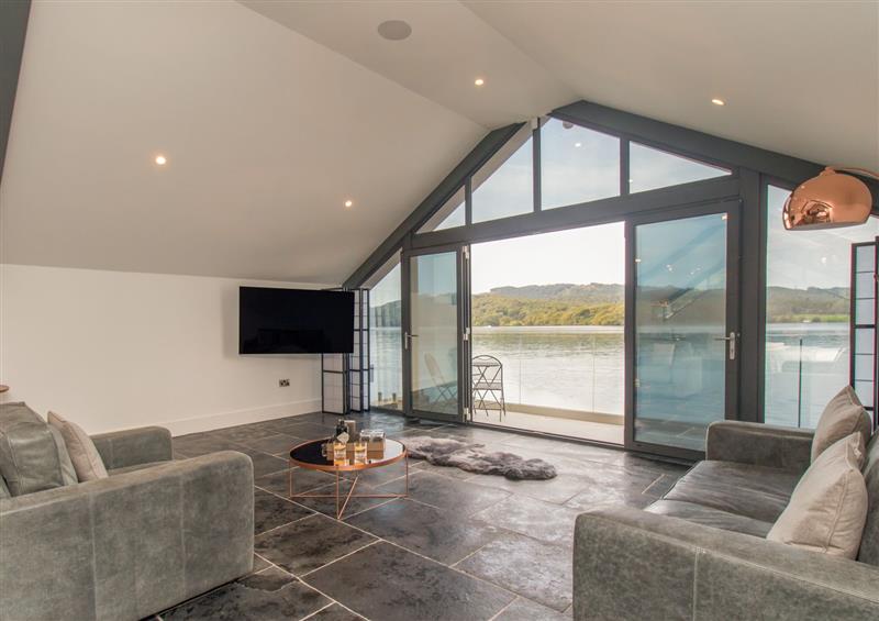 The living room at Boathouse on the Lake, Bowness-On-Windermere