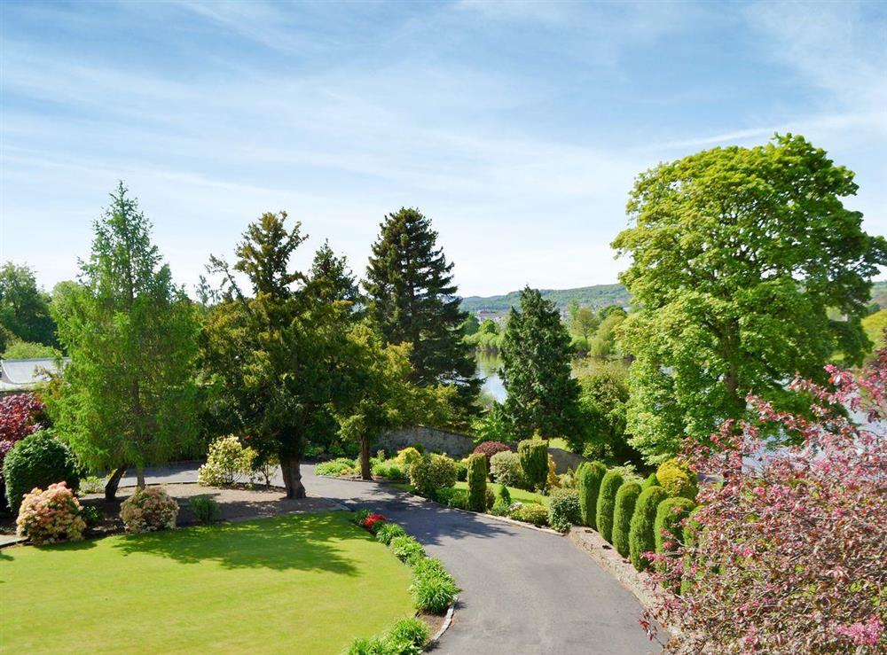 Picturesque garden and grounds at Boatland Cottage in Perth, Perthshire