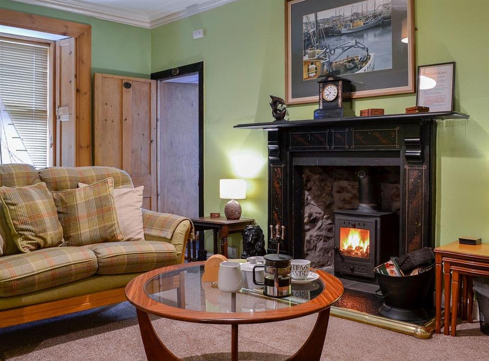 Cosy living room at Boatmans Cottage in Portessie, near Buckie, Banffshire