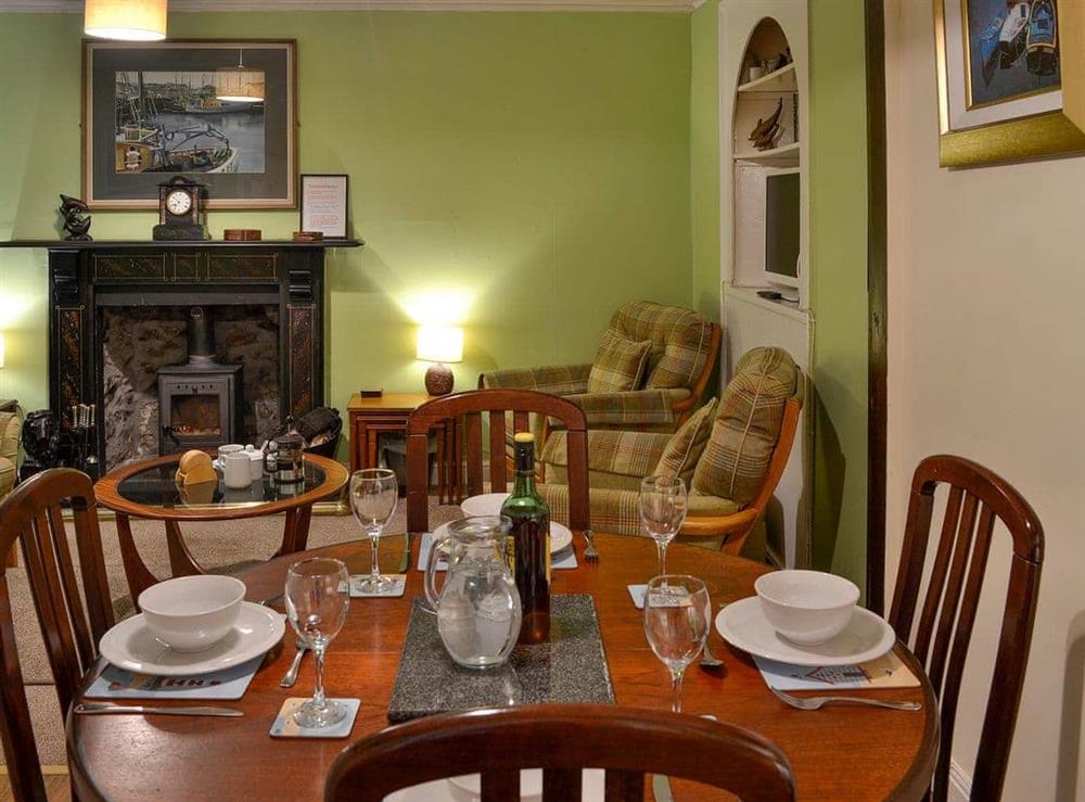Stylish dining area at Boatmans Cottage in Portessie, near Buckie, Banffshire