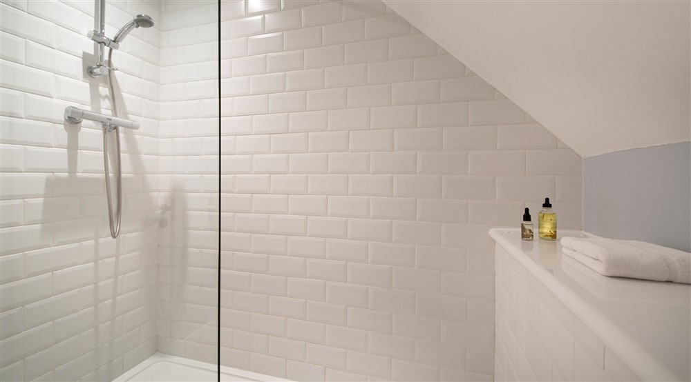 The shower room at Boatman's Loft in Whitby, North Yorkshire