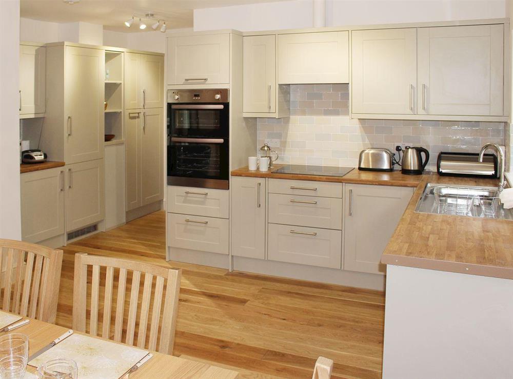 Modern comprehensively equipped kitchen at Bodwen Corner Cottage in Wooton Bridge, Isle of Wight