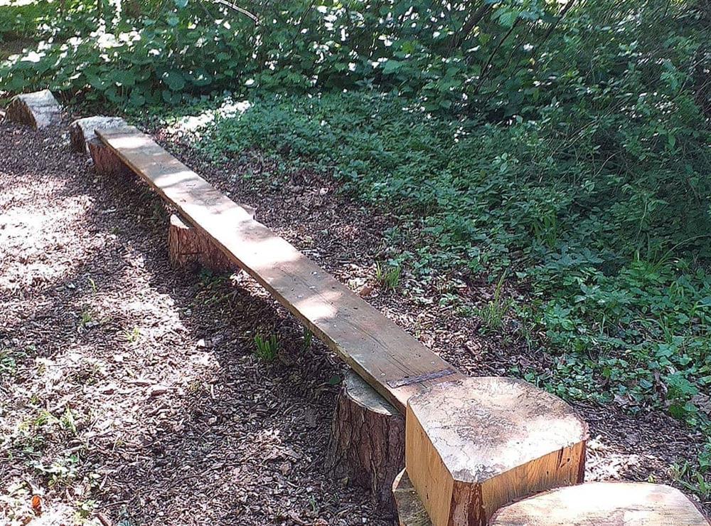 Balancing beam in the woods at Bodwen in Wootton Bridge, near Ryde, Isle of Wight