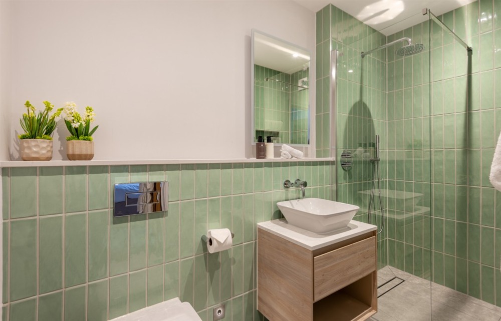 This is the bathroom at Bolberry Retreat in Thurlestone