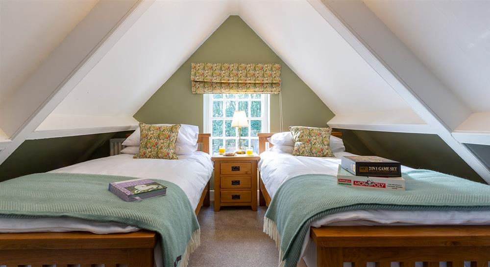 The twin bedroom at Bolt Cottage in Morpeth, Northumberland