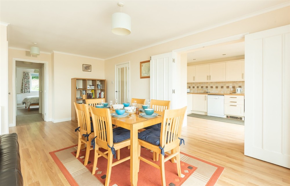 This is the dining room at Bolt Tail View in Thurlestone