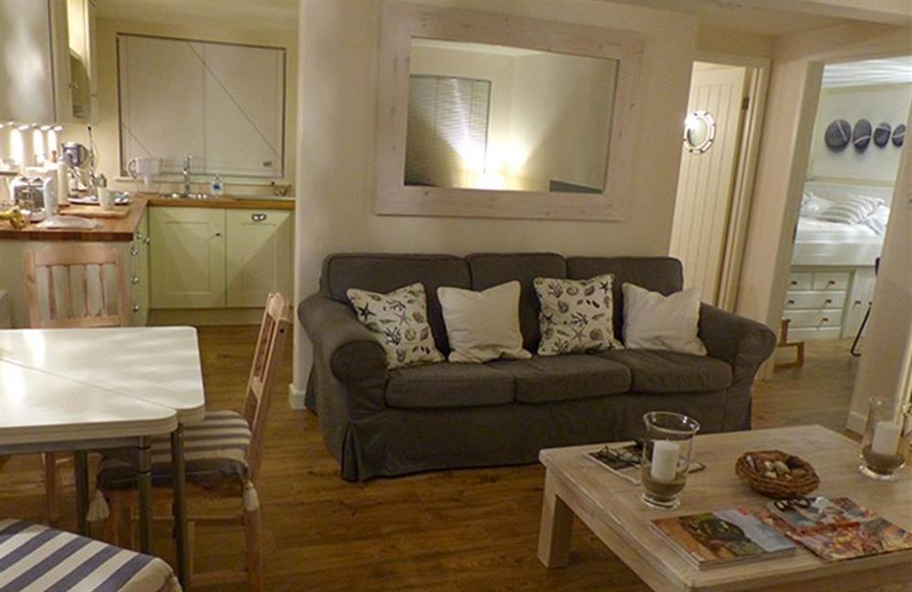 Another view of the comfortable living room at Bolthole Cabin, Dartmouth