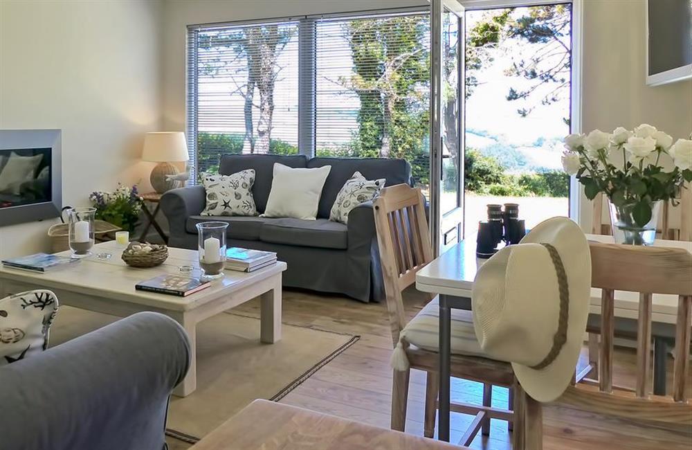 Bolthole Cabin - the stylish living room at Bolthole Cabin, Dartmouth