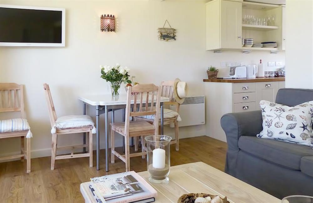 The dining area at Bolthole Cabin, Dartmouth