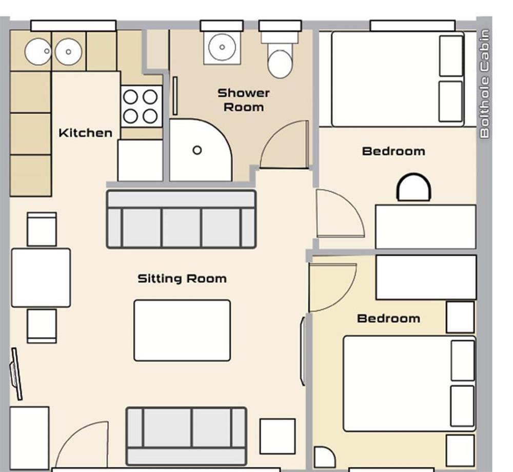 The floorplan for the property at Bolthole Cabin, Dartmouth