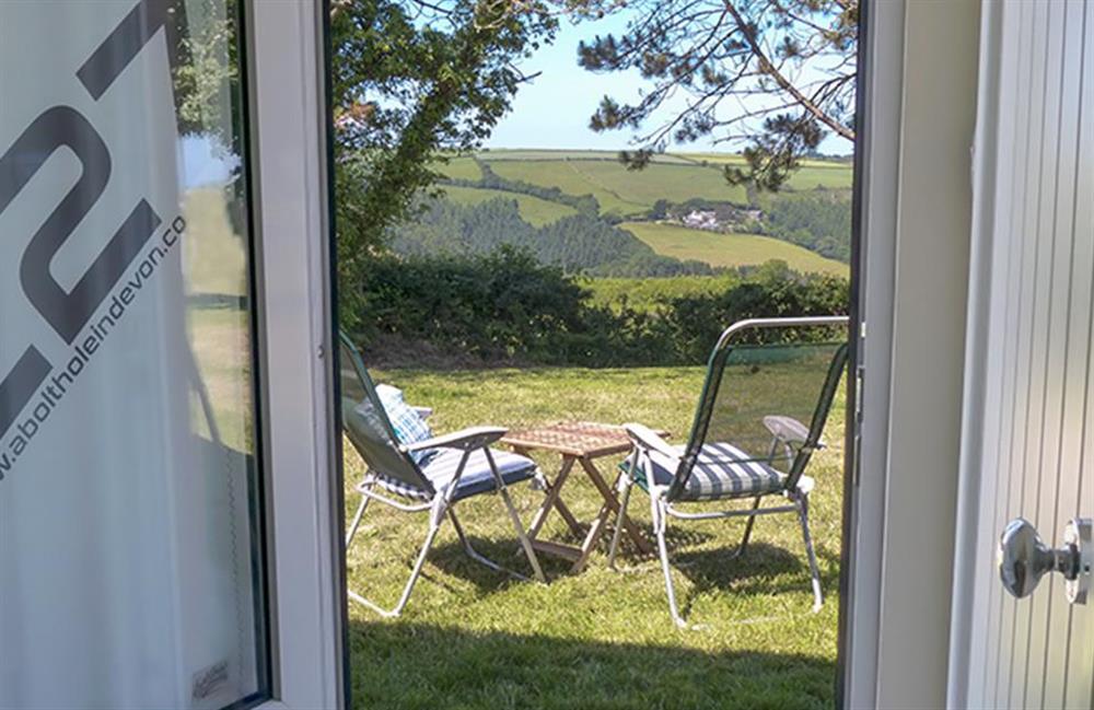 View from the door at Bolthole Cabin, Dartmouth