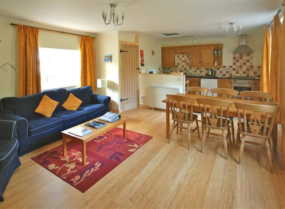 Convenient open-plan living space at Hydrangea Cottage, 
