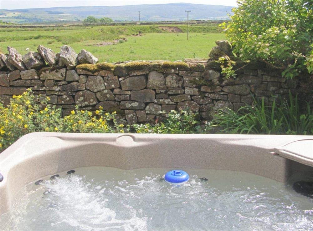 Hot tub at Borrowdale Cottage in North Stainmore, Kirkby Stephen, Cumbria., Great Britain
