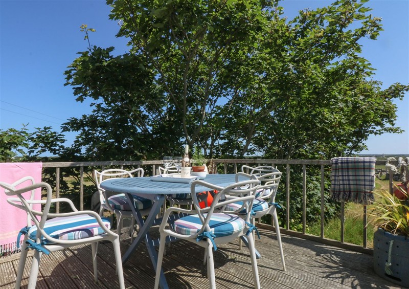 The patio in Borth Arian Boat House at Borth Arian Boat House, Rhoscolyn