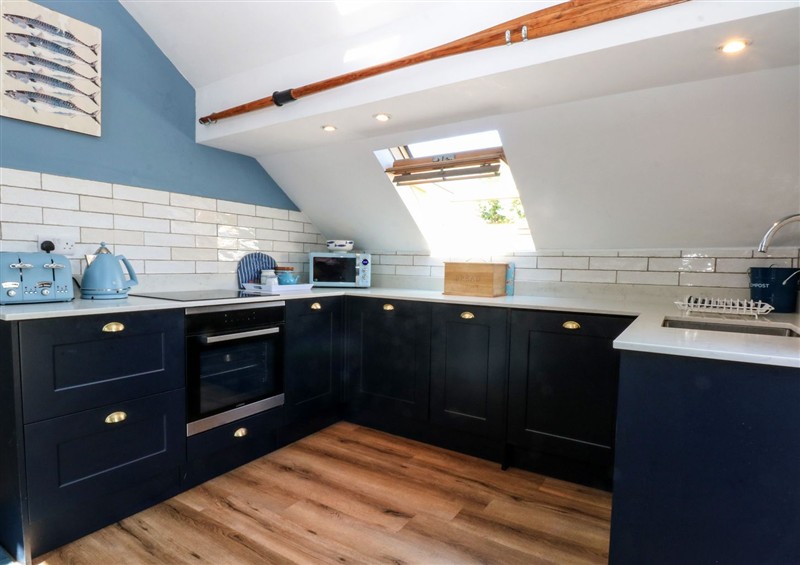 This is the kitchen at Borth Arian Boat House, Rhoscolyn