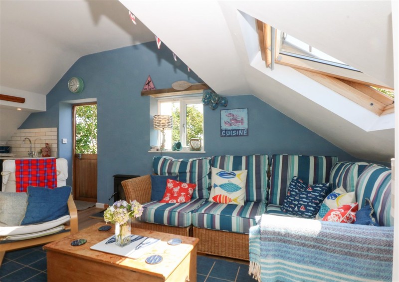 This is the living room at Borth Arian Boat House, Rhoscolyn