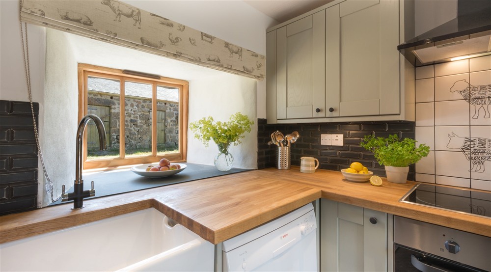 A corner of the kitchen at Bosigran Cottage in Penzance, Cornwall