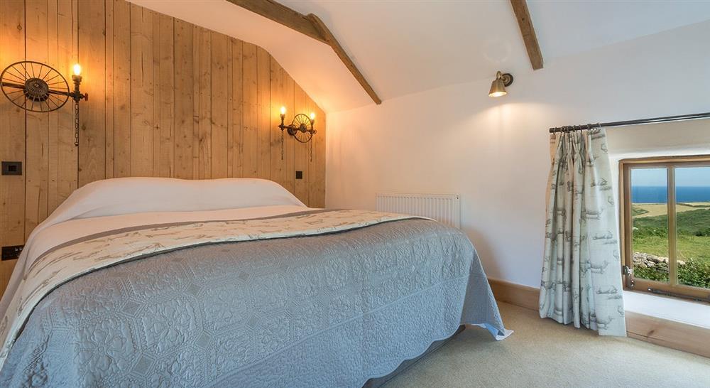 The double bedroom at Bosigran Cottage in Penzance, Cornwall