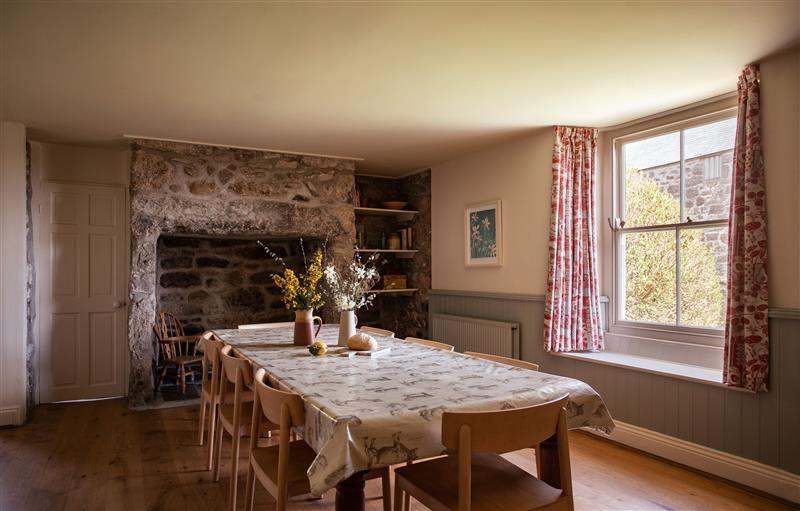 This is the dining room at Bosistow Farmhouse, St Levan near Porthgwarra