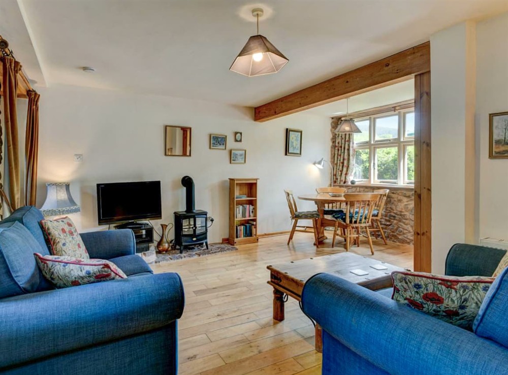 Living area at Bossington in Timberscombe, near Minehead, Somerset