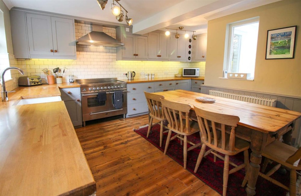 Kitchen area at Bossy Castle in Boscastle, Cornwall