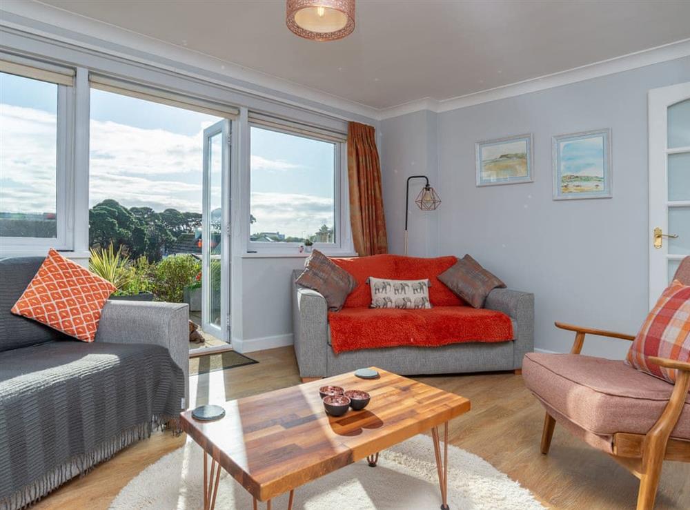 Comfortable seating within living area at Bosula in Fowey, Cornwall