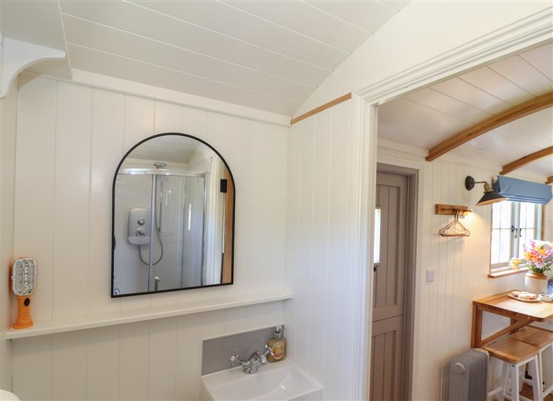 This is the bathroom at Bosulla Shepherds Hut, Newmill near Penzance
