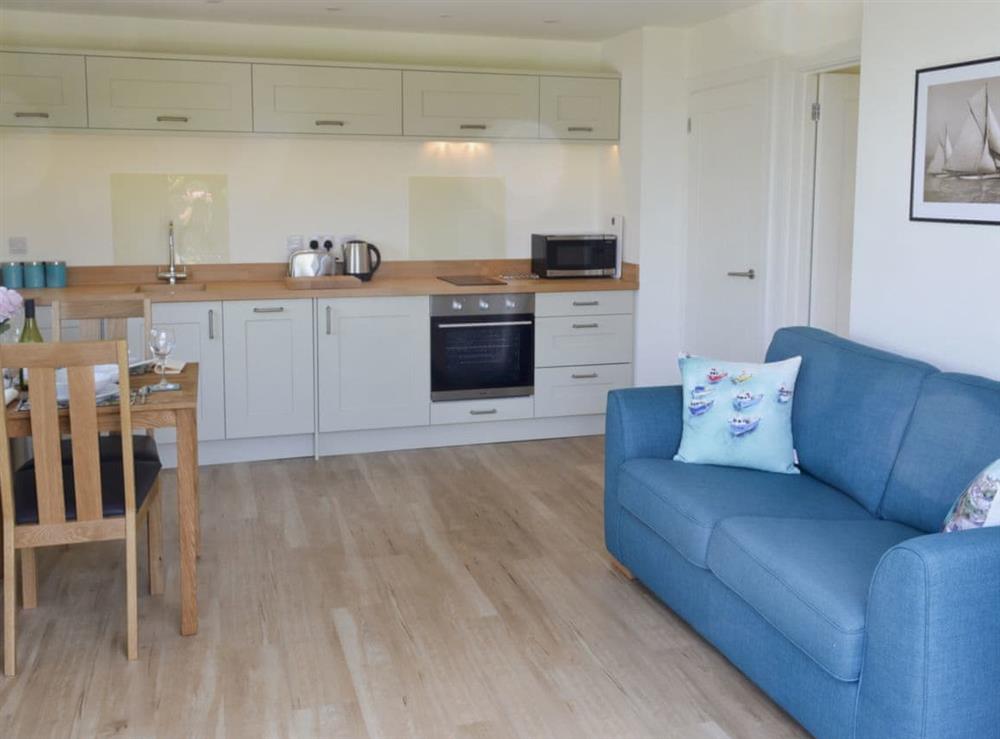 Open plan living space at Bosuns in Port Isaac, near Wadebridge, Cornwall