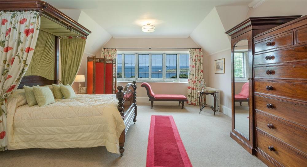 The double bedroom at Bosveal in Falmouth, Cornwall