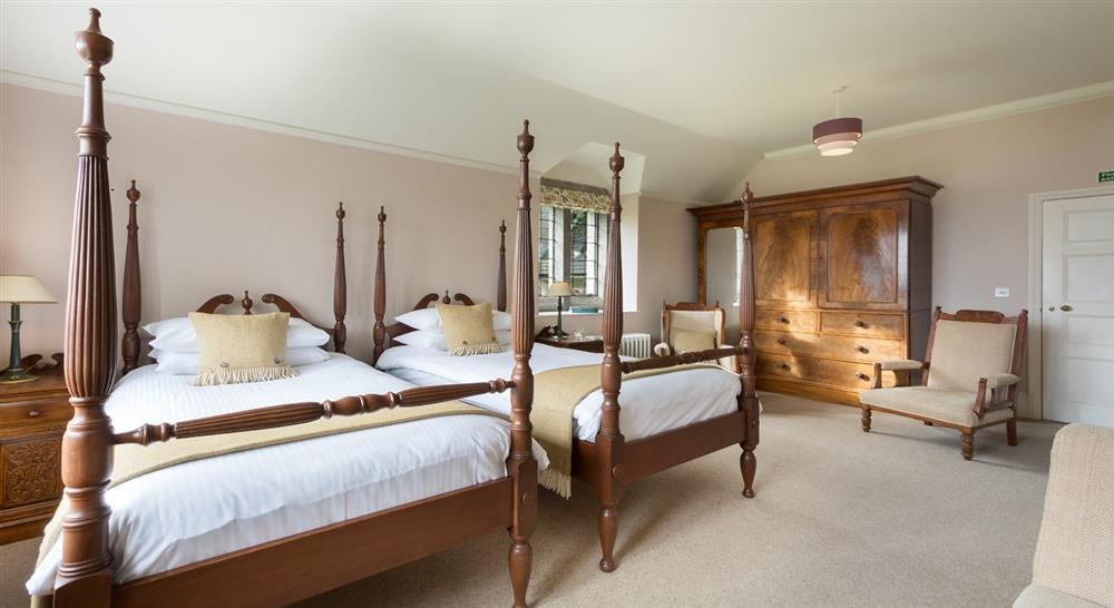 The first twin bedroom at Bosveal in Falmouth, Cornwall