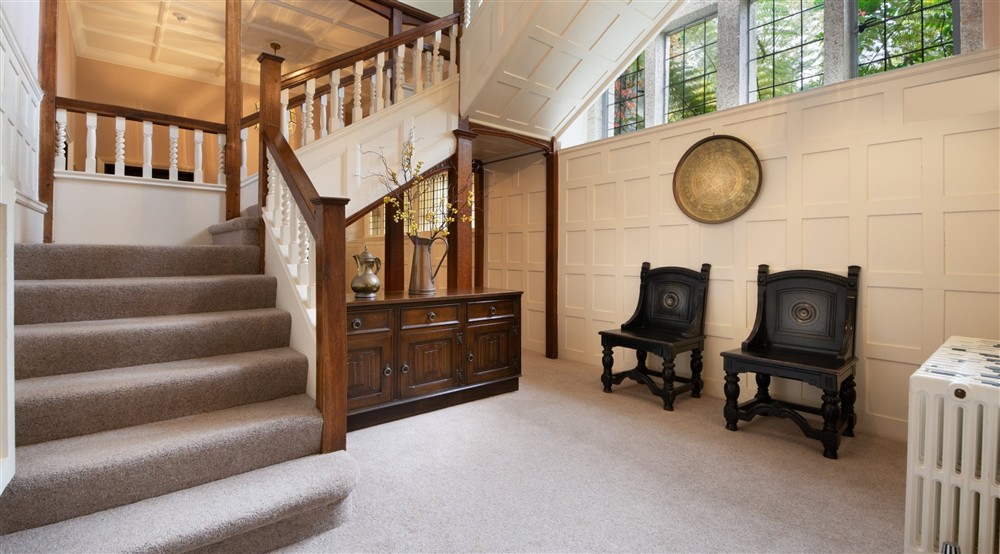 The hallway at Bosveal in Falmouth, Cornwall