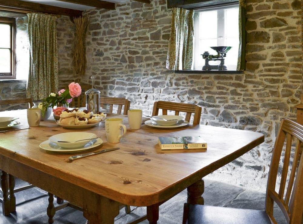 Dining area within kitchen/diner at Boundstone Farmhouse in Littleham, near Bideford, Devon