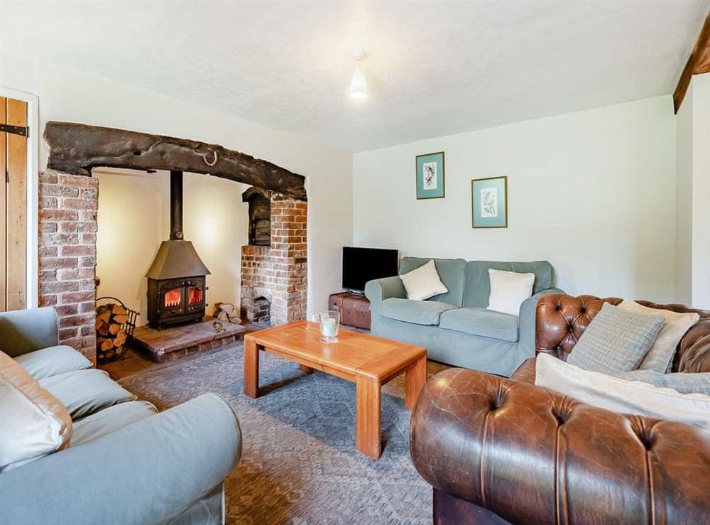 Living room at Bourne Farm Cottage in Blandford Forum, Dorset