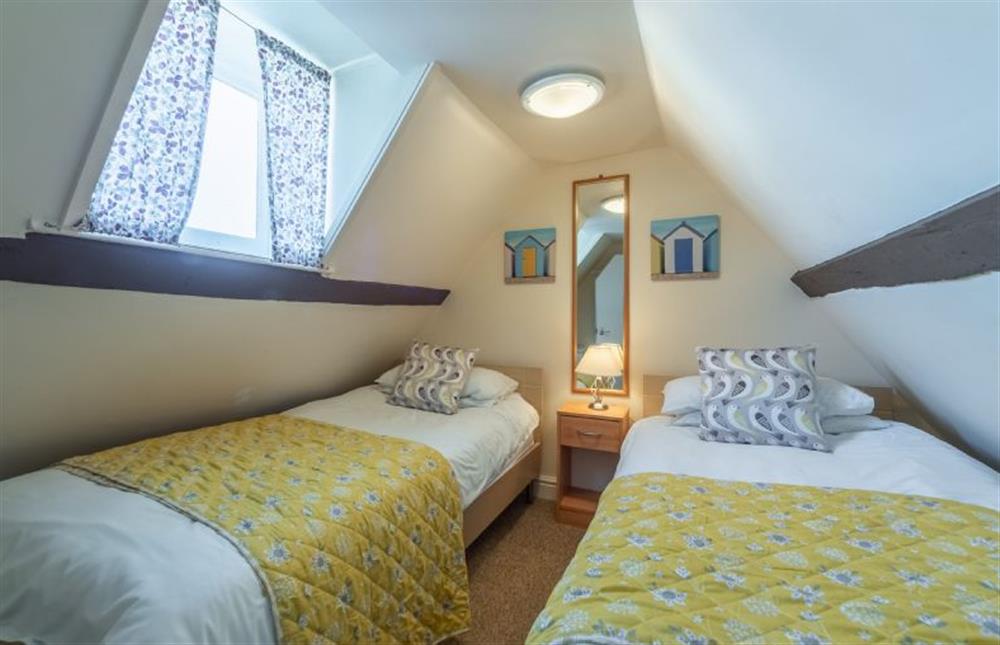 Twin room, with sloping ceiling at Bovis Cottage, Southwold