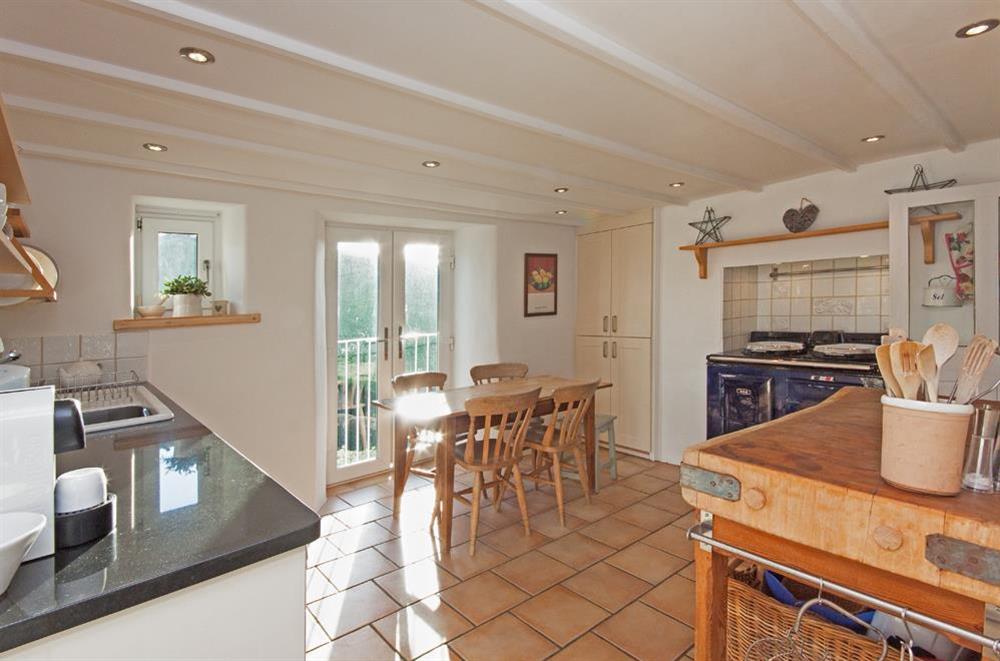 Cosy kitchen with electric Aga at Bow Cottage in , East Portlem'th, Salcombe