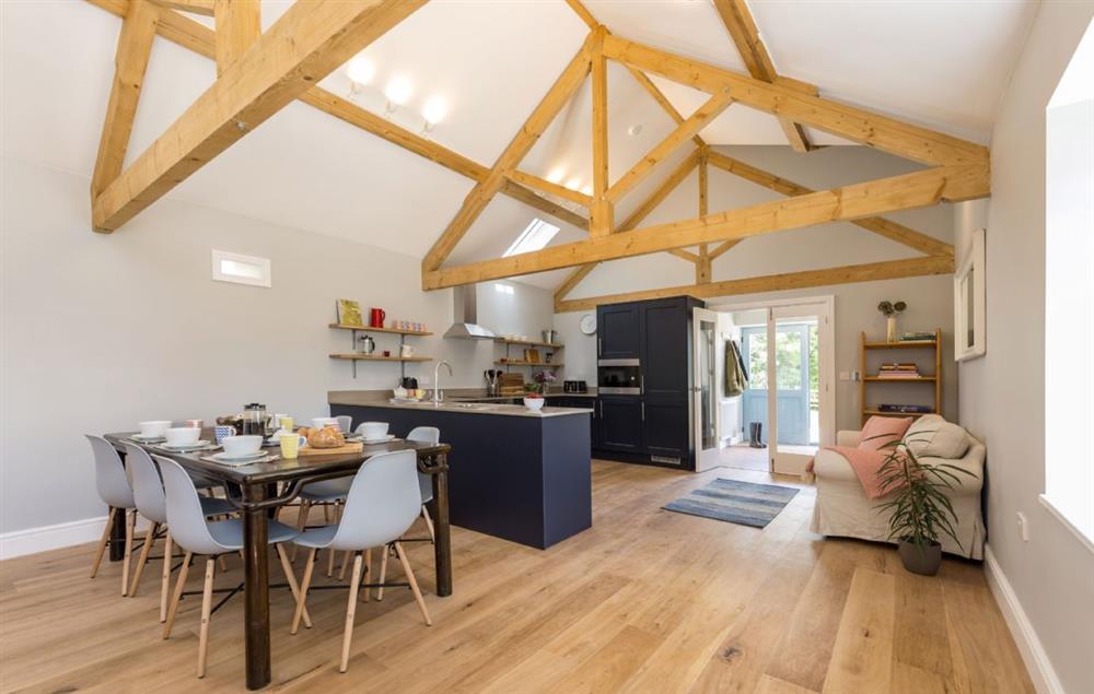 Open plan kitchen and dining room at Bower Cottage, Hooke