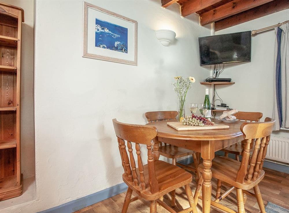 Dining Area at Bowjy Cottage in Cubert, Newquay, Cornwall