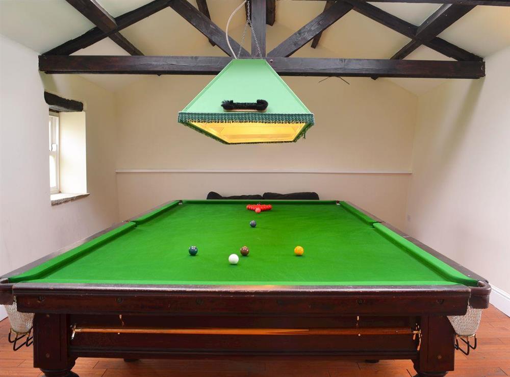 Appealing games room with full size snooker table at Durham Cottage, 